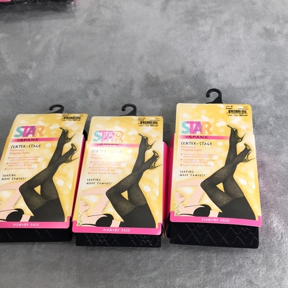 3 Pairs Star Power By Spanx Shaping Tights Diamond Daze Black New - Picture 1 of 7
